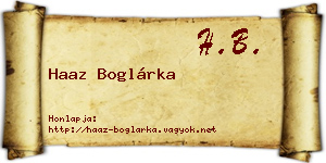 Haaz Boglárka névjegykártya